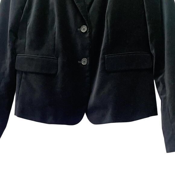 NWT Ann Taylor Black Velvet 2-Button Blazer Jacket Size 8 $179 Polka Dot Lining - Picture 11 of 16